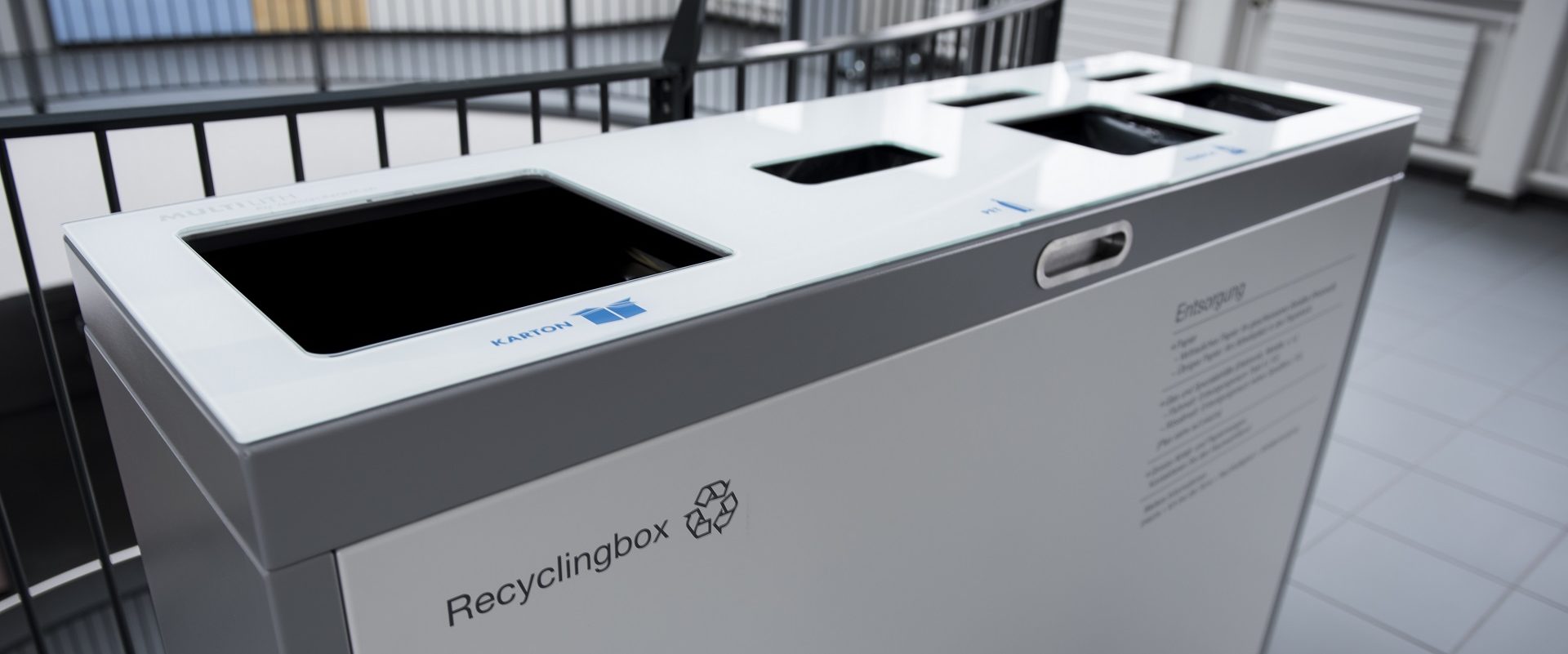 Abfallmobiliar, Recyclingstation Multilith ™ für Büros, Entsorgungssystem, Abfallbehälter, Wertstofftrenner, Public Waste bins, Poubelle Recyclage, Müllbehälter