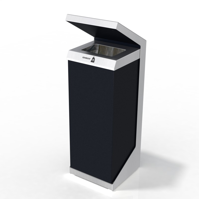 Q-Bin Recycling Station, Entsorgungssystem, Recyclingstationen, Recycling Stationen, Wertstofftrenner, PET, 110 Liter, Edelstahl