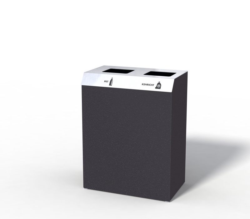C2 Recycling Station, Wertstofftrenner, Abfallbehälter, Public Waste Bins, Poubelle Recyclage, 110l, PET Recycling, Edelstahl