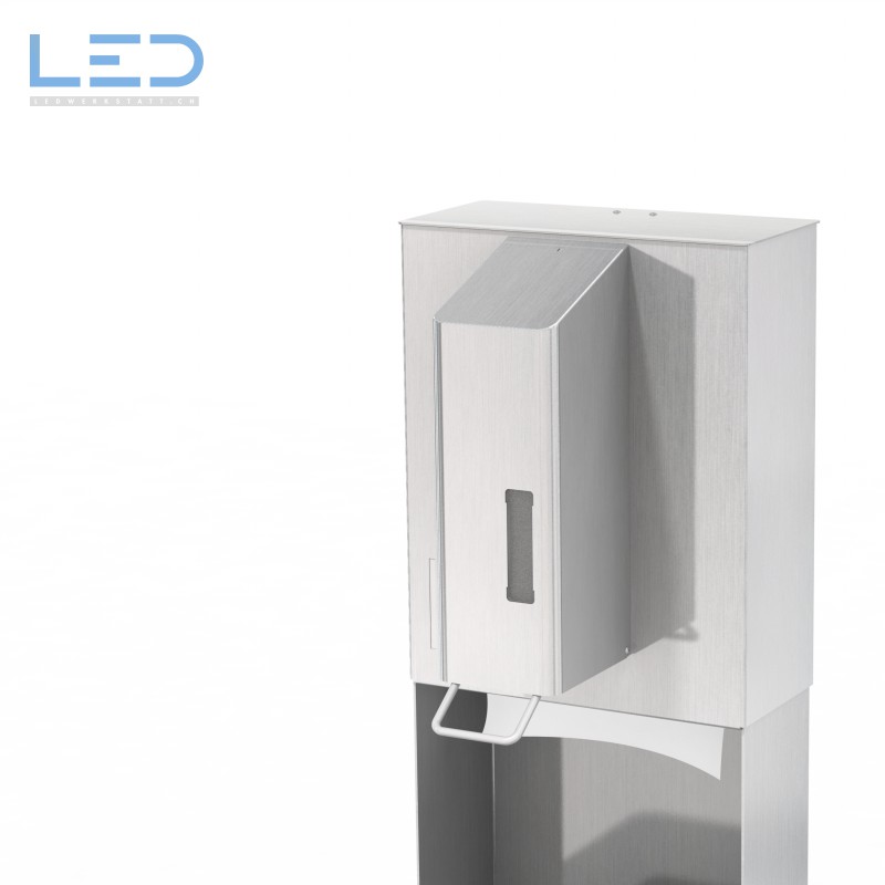 Hygienesäule H-Serie, Hygienekonzept für Detailhandel, Einzelhandel, Falzpapierspender, Desinfektionsspender, Schutzkonzept Corona, COVID-19